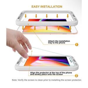 (x2) Apple iPhone (8 Plus/7 Plus) Glass Screen Protector *2 Pack* Ultra Thin NWT